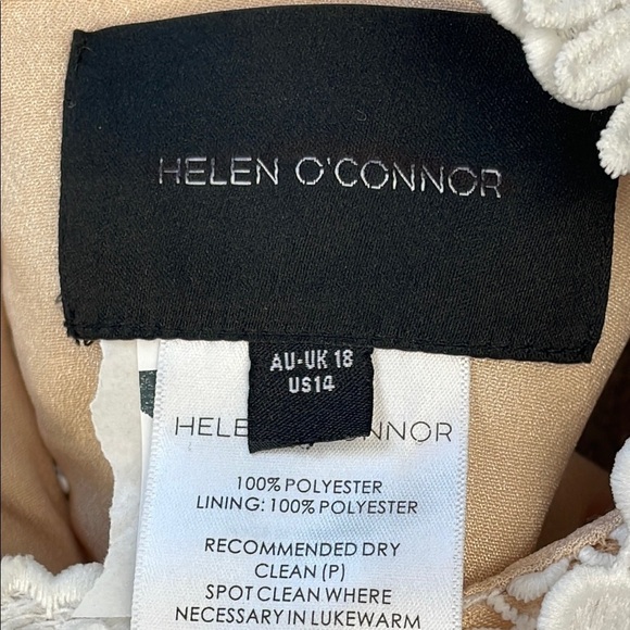 New Helen O'Connor Daisy Dress Mini Flare Open Back Floral Applique White Sz 14 - Picture 9 of 13